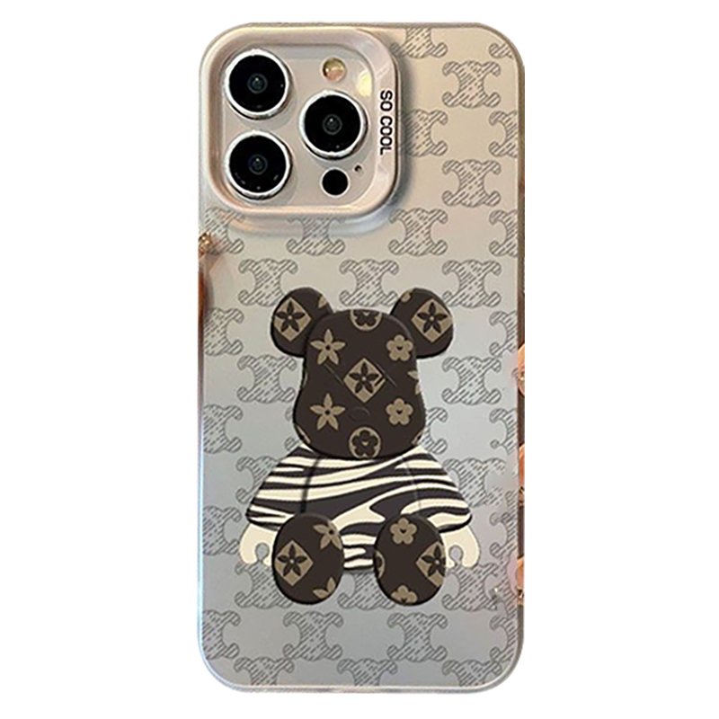 Bear Doll Phone Case for iPhone 16 15 14 13 Pro 12 11 Pro Xs X XR Max 8 7 SE Aurora Hard PC+TPU Cases Back Cover