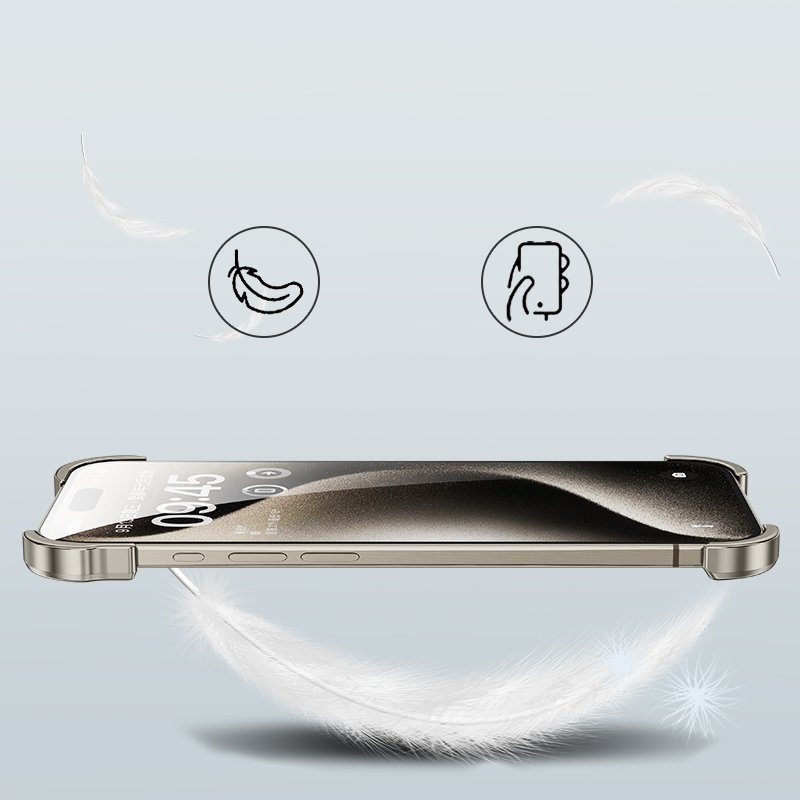 Aluminum Frame Bumper Phone Case Metal Corner Pad with Camera Lens Protector Cover for Iphone 15 Pro Max Case 14 Dropshipping