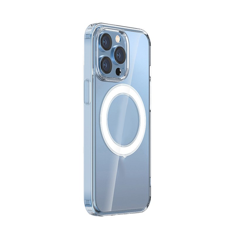 Crystal clear acrylic hard case magnetic wireless charging mobile phone case for iphone 11 12 13 14 15 16 pro max