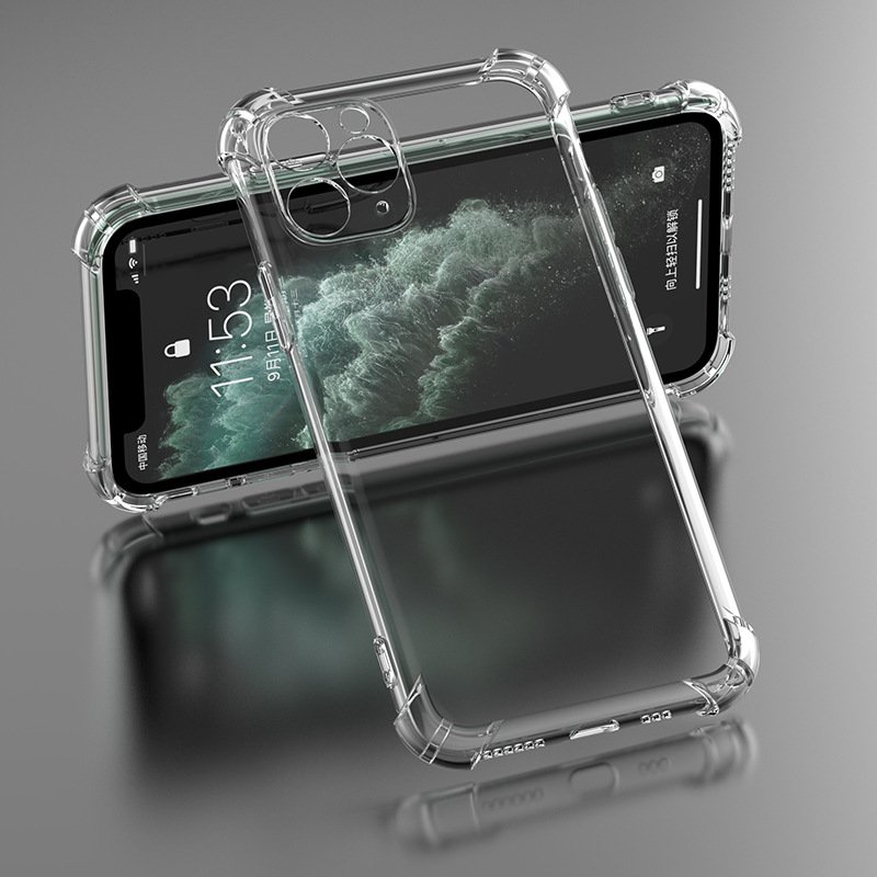 For iPhone13pro max mobile phone case Apple XSMAX quarter-angled protective cover transparent TPU soft shell for iphone 13