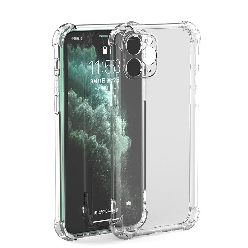 For iPhone13pro max mobile phone case Apple XSMAX quarter-angled protective cover transparent TPU soft shell for iphone 13