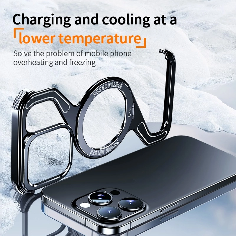 New Aluminum Frameless Bumper Z Phone Case With Kickstand Magnetic Stand For iPhone 15Pro Max Bezel Less Metal Shockproof Cover
