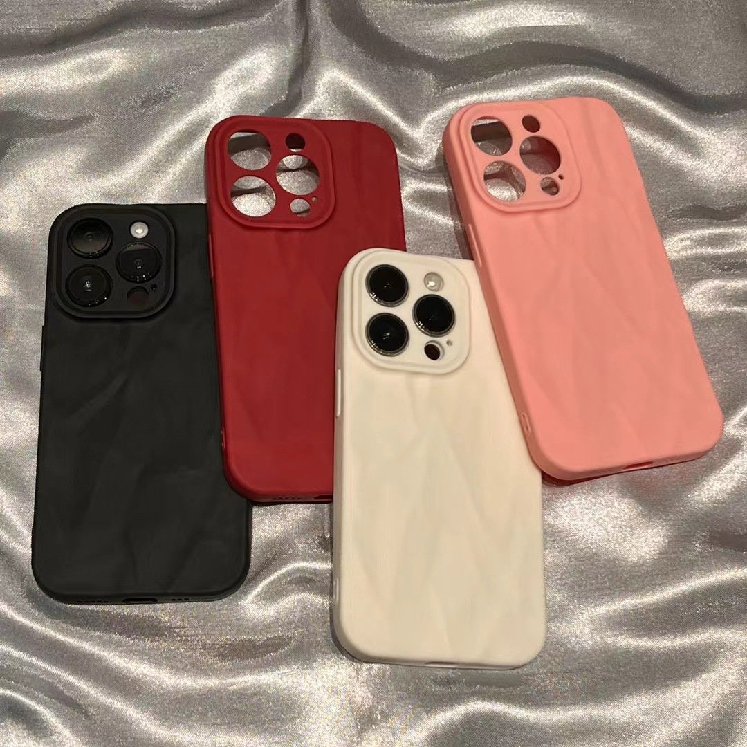 For iPhone 15 Pro Max Phone Case For iPhone 14 13 12 11 Full Package Soft Protective Cover Skin Feel Wrinkle Phone Accessories