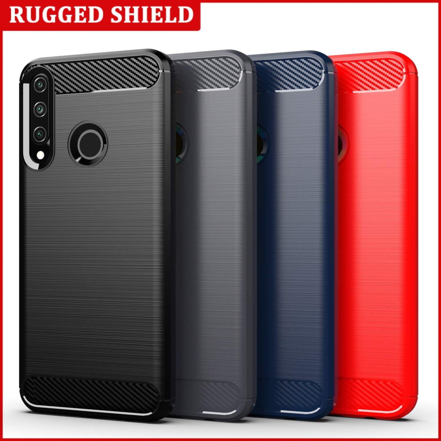 Carbon Fiber Shockproof Soft TPU Back Cover mobile Phone Case For Huawei Y6P
