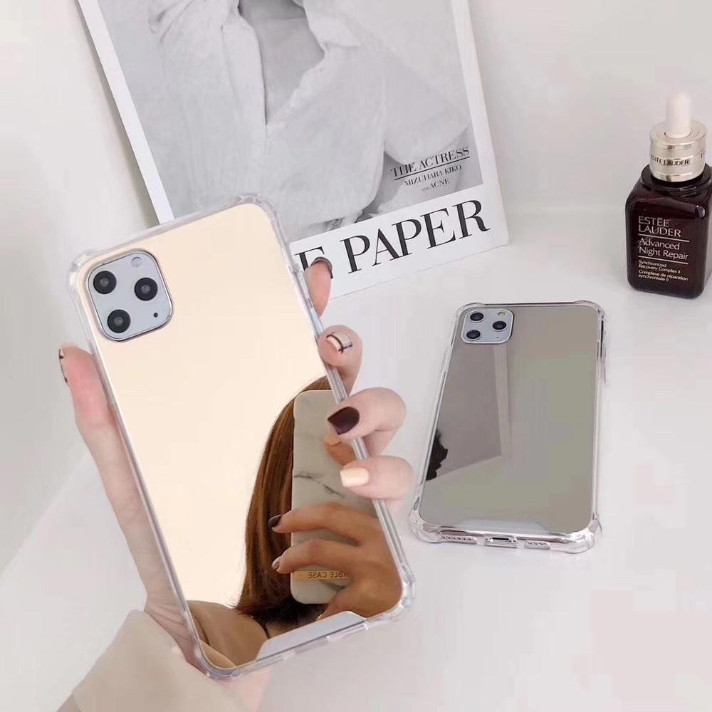Luxury Phone Accessories Makeup Air Bag Anti-fall Protective Mirror Mobile Phone Case for iphone11