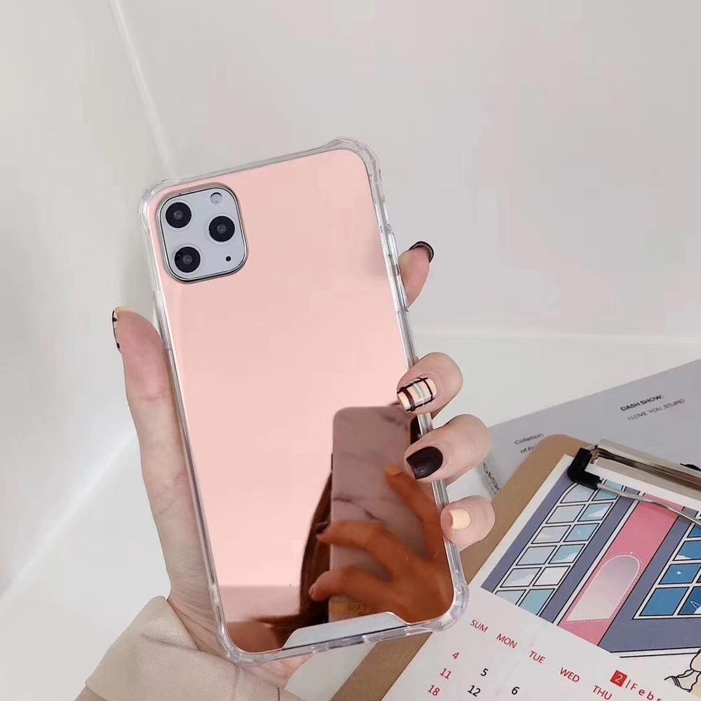 Luxury Phone Accessories Makeup Air Bag Anti-fall Protective Mirror Mobile Phone Case for iphone11