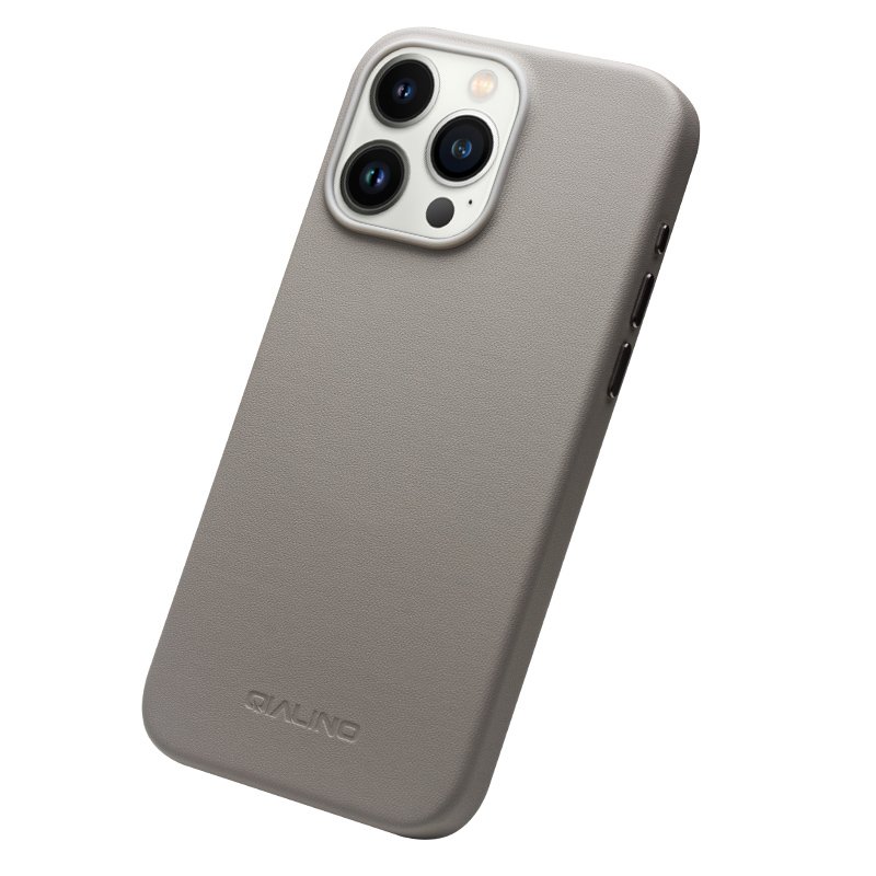 2024 QIALINO Brand Premium Handmade Genuine Leather Mobile Phone Case Cover for iphone 15 pro Max wireless charge