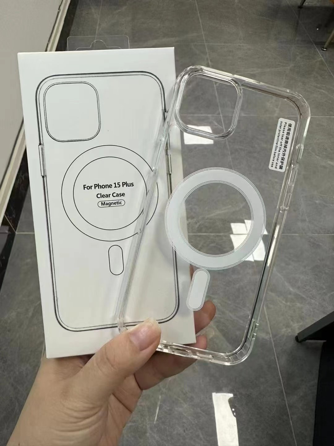 Acrylic TPU Magnetic Phone Case for apple iPhone 16 15 14 Pro Max Wireless Charging Phone Back Cover Case For iPhone 15 14pro