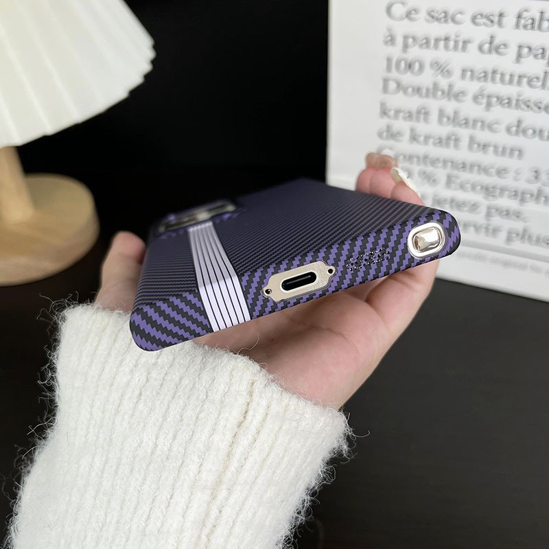 New Technology Water Sticker Stripe Pattern Metal Camera Frame Magnetic Shockproof Phone Case For Samsung S22 Plus S23 S24 Ultra
