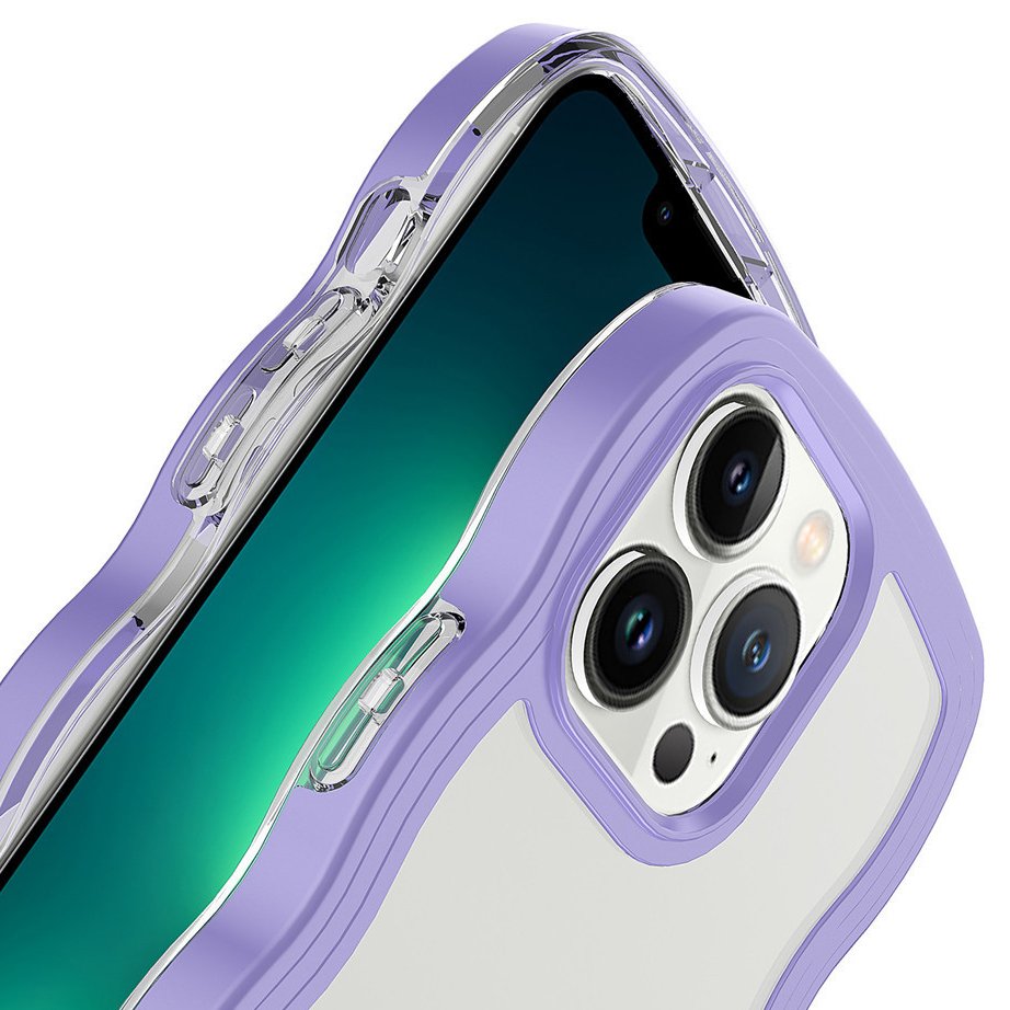 Wave Edge Phone Case Shockproof Clear Soft Bumper Mobile Cover for iPhone 16 15 Pro Max 12 13 Wave Transparent for iPhone Cover
