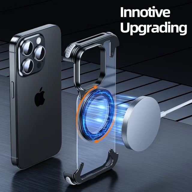For iphone Metal mobile phone case 360 degree rotating bracket Magnets case for iphone 15promax