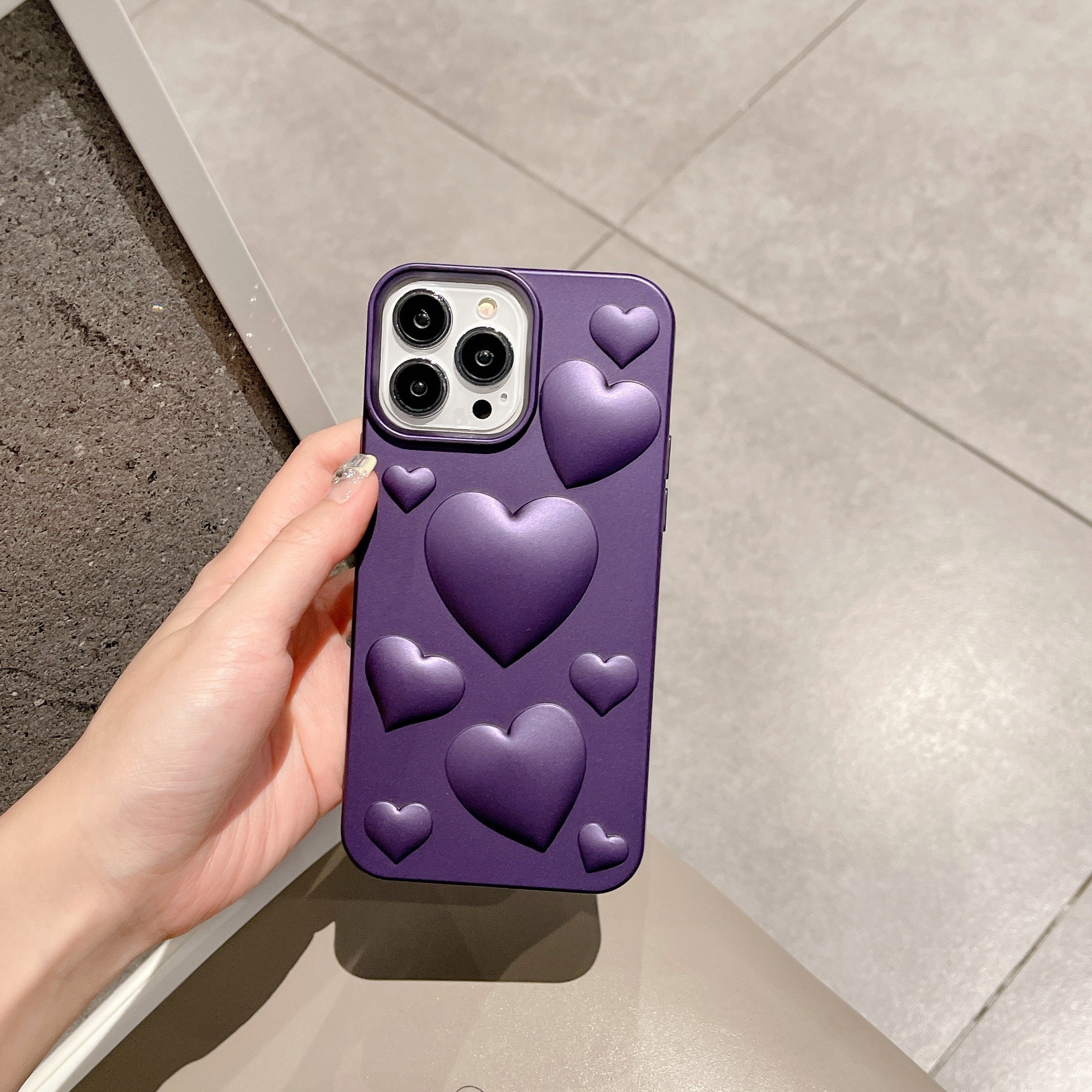 USLION Love Heart Style Mobile Phone Case Phone Cover TPU Cell Phone Back Protective Case for iP 14/13/12/11 Pro Max
