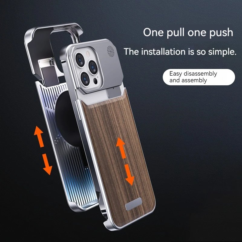 Design Real Wood Aromatherapy Magnetic Mobile Phone Case For iPhone 15 16 Pro Max Aluminum Alloy Ultra Thin Frameless Shell
