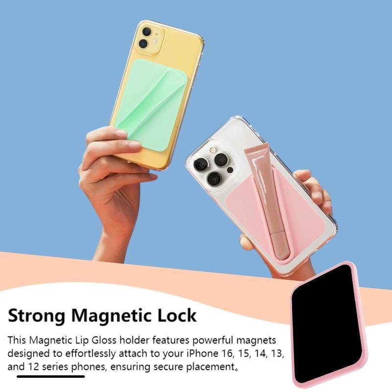 Magnetic Silicone Lip Holder for Cell Phone Lipstick Lip Glaze Phone Case Back Holder Mobile Phone Accessories