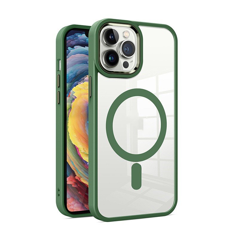 Magnetic Transparent Clear Acrylic Phone Case for iPhone16 15 14 13 12 pro max Designer Luxury Phone Case Wireless Charger Cover