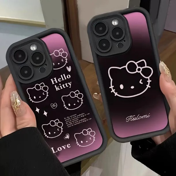 Hot Sale Cute Hello Kitty Cartoon Phone case For iPhone 16 15 Pro Max 14 13 12 11 XS XR Fashion candy color Shockproof Cover