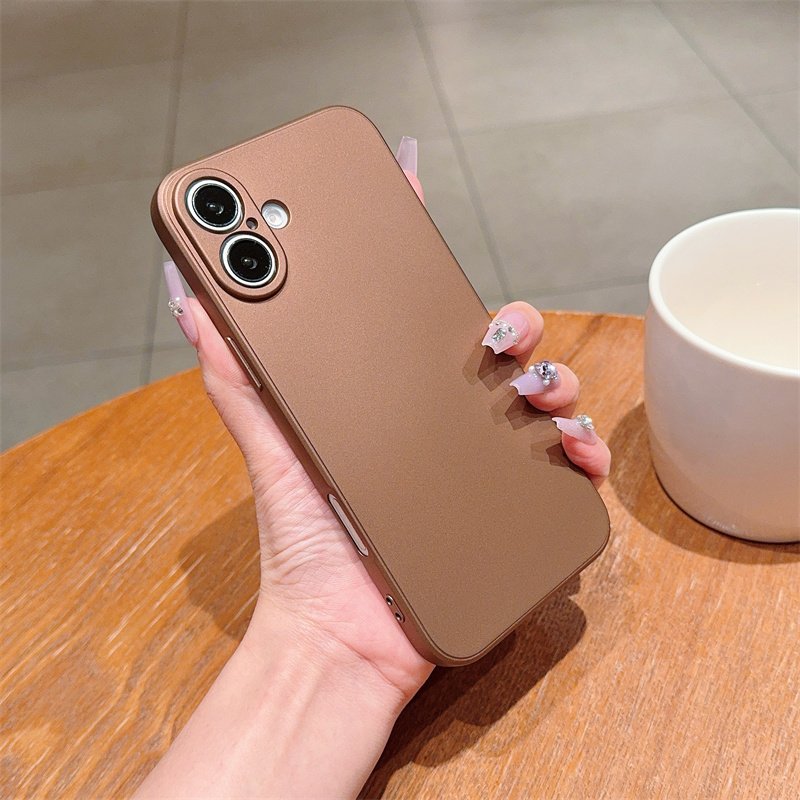 Original Solid Color Desert Titanium Brown Soft Liquid Silicone Phone Case For iPhone 16 Pro Max Mobile Phone Accessories Case