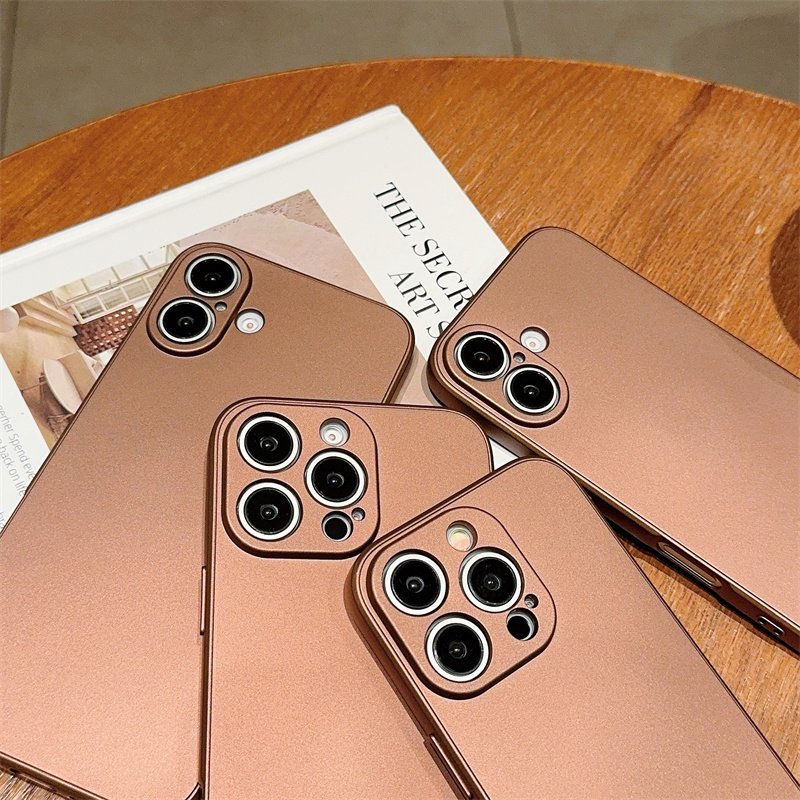 Original Solid Color Desert Titanium Brown Soft Liquid Silicone Phone Case For iPhone 16 Pro Max Mobile Phone Accessories Case