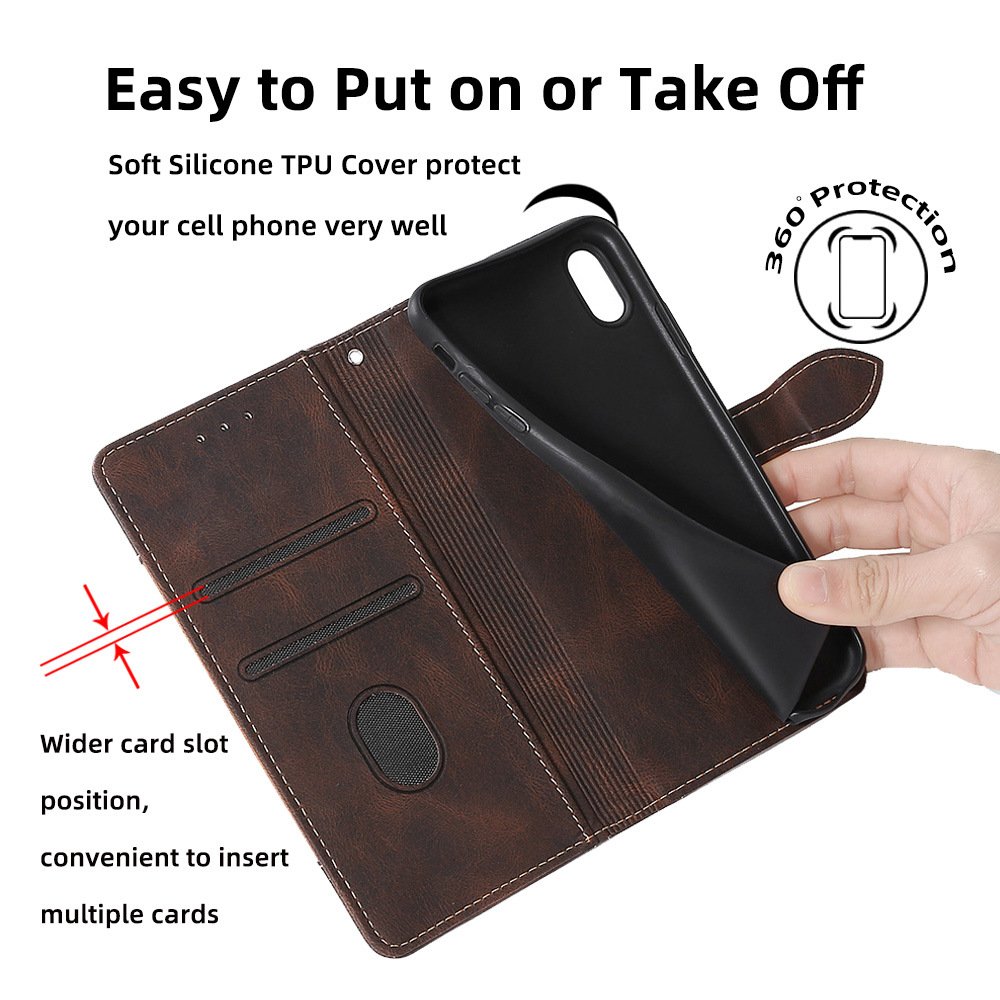 High quality For iphone 16pro bracket phone leather cases 15promax flip top 14pro card drop protection mobile phone case 12/13