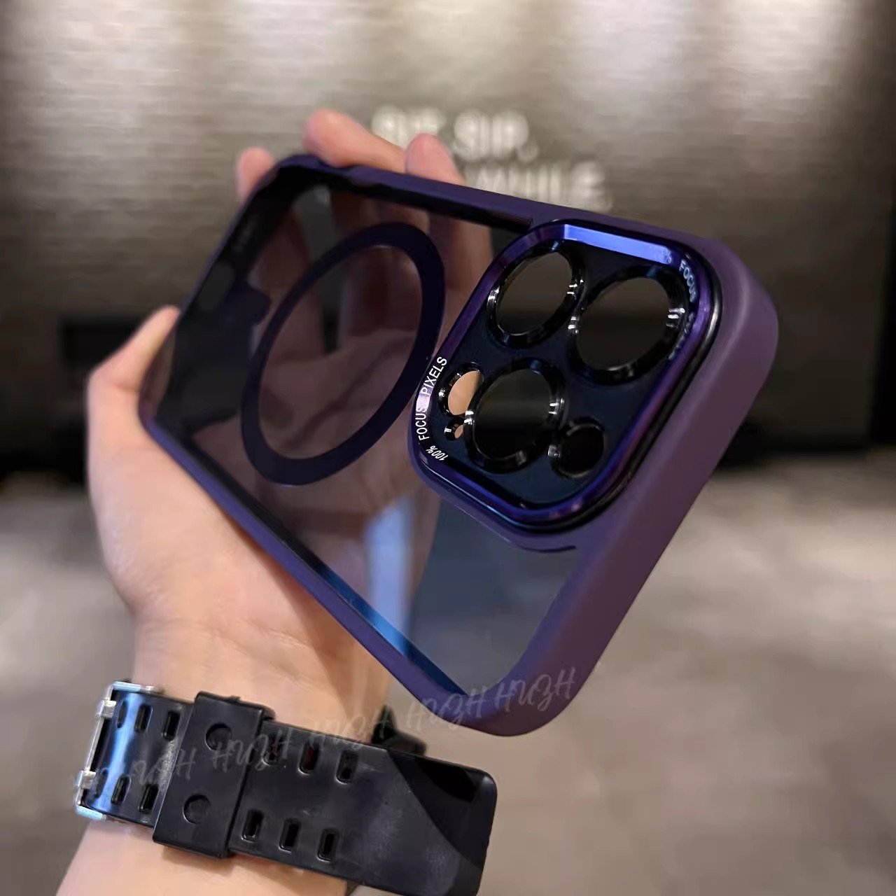 High definition transparent magnetic lens film protection magnetic phone case for iphone 12 13 14 15Pro Max Cell Cover funda