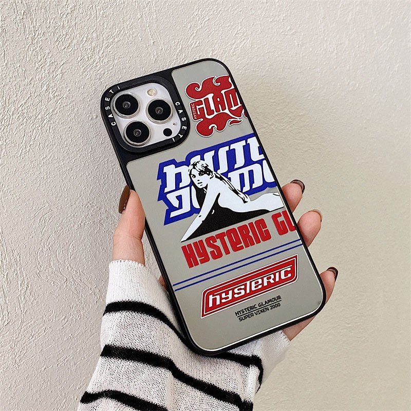 High Quality fashion brand sexy racing girl mirror phone case for iPhone 12 11 13 14 15 16 pro max anti-fall phone accessories