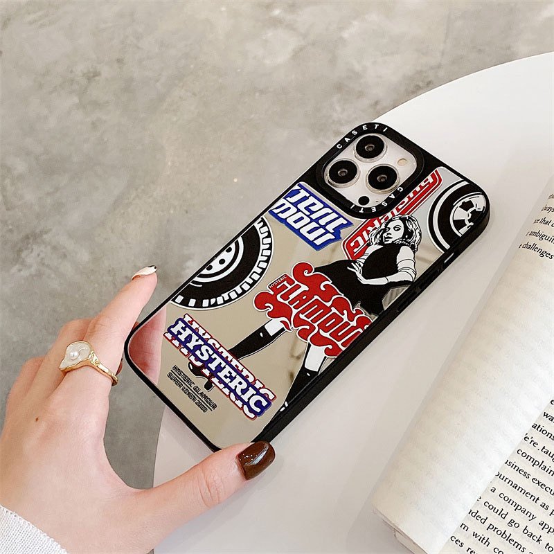 High Quality fashion brand sexy racing girl mirror phone case for iPhone 12 11 13 14 15 16 pro max anti-fall phone accessories