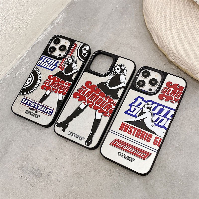 High Quality fashion brand sexy racing girl mirror phone case for iPhone 12 11 13 14 15 16 pro max anti-fall phone accessories