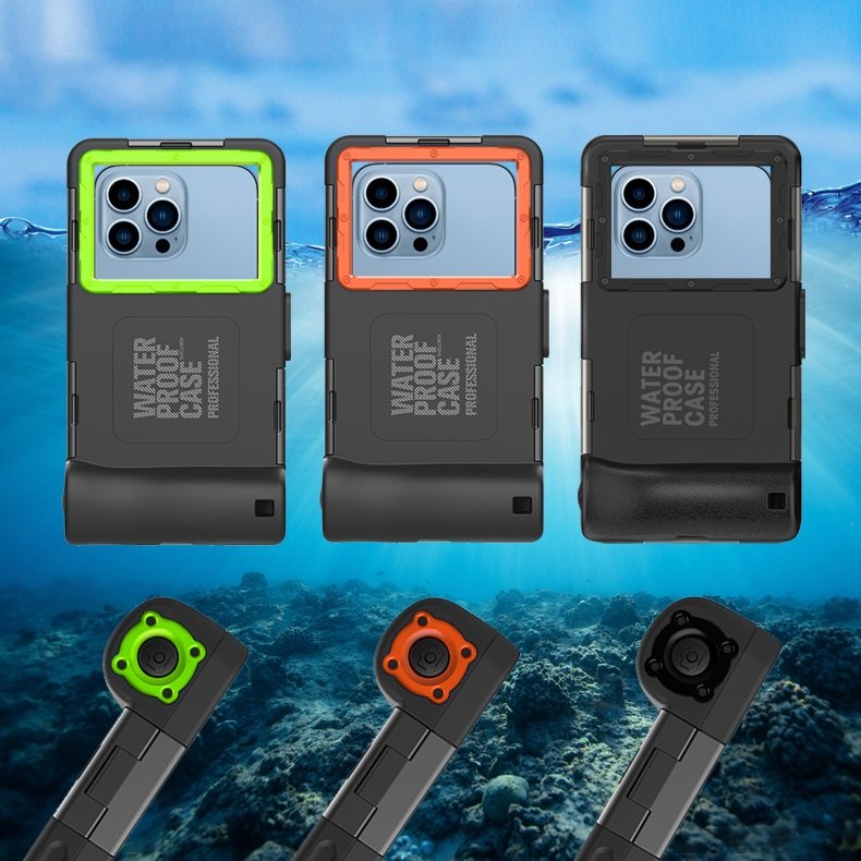 Upgraded Shellbox Universal Waterproof Case Diving Swimming Surfing Underwater 49ft 15m Camera Phone Case for Smart Phone Black