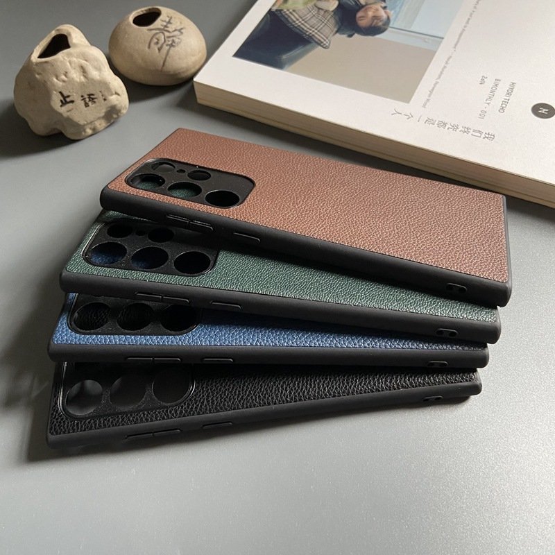 Luxury Business Style Mobile Phone Accessory For Samsung Galaxy S22 S23 S24 Ultra Slim Leather Case Cover