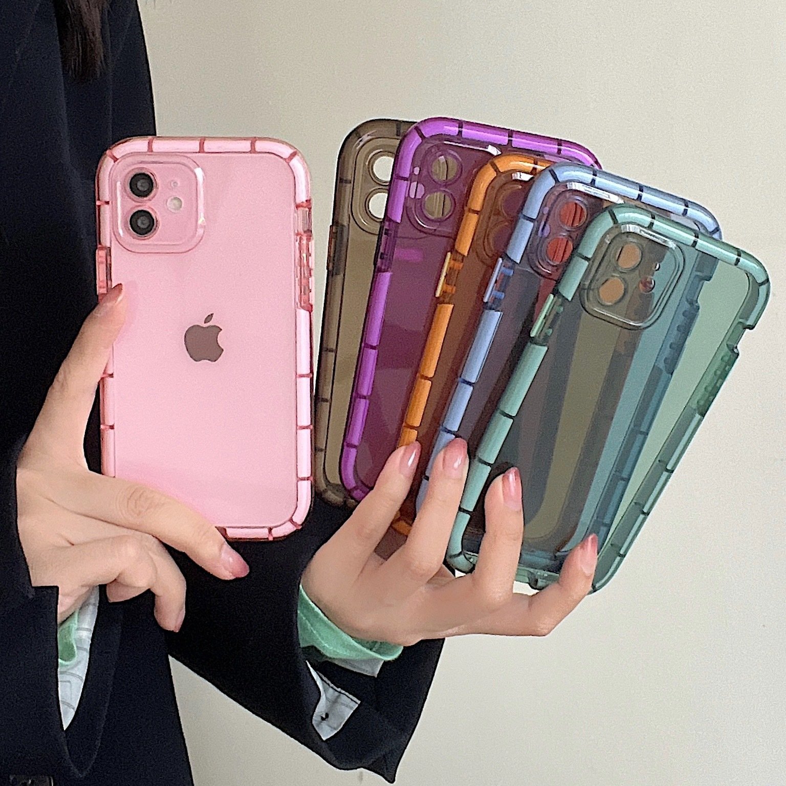 Shock Proof Clear Luminous Color Frame Glow in Dark Phone Case For iPhone 16 15 14 13 12 11 Pro Max