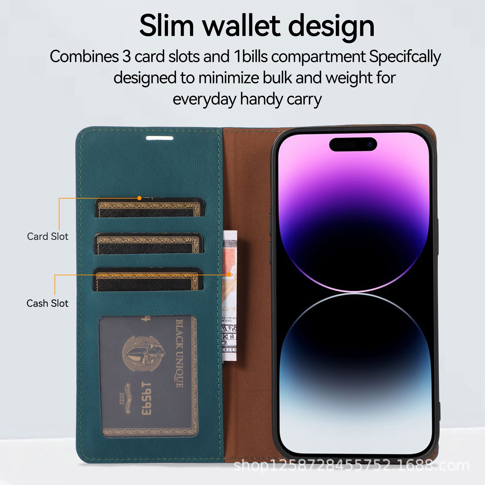 New mobile phone leather cases For iphone16pro flip top anti-fall 12 15 phone case all-inclusive card I mobile phone case 13/14