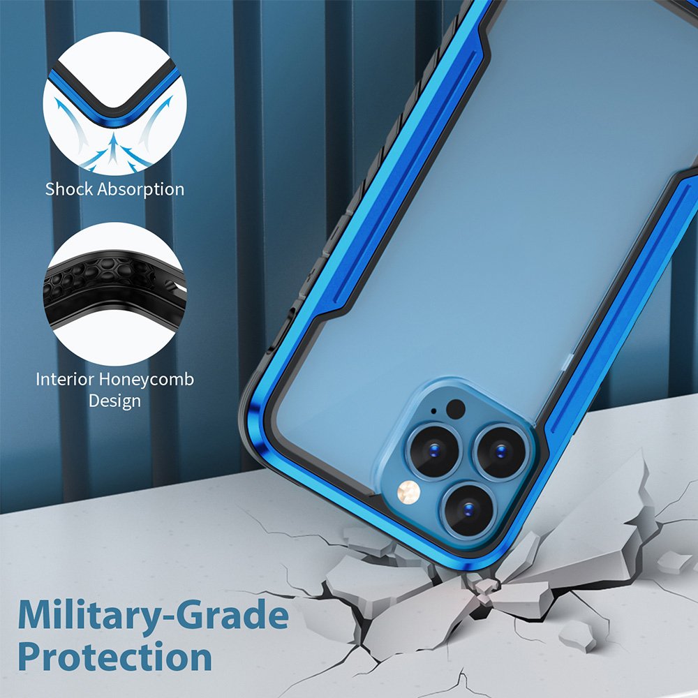 Defense Shield Shockproof Aluminum and Polycarbonate Heavy Duty Armor Phone Case For iPhone 15 14 13 Pro Max
