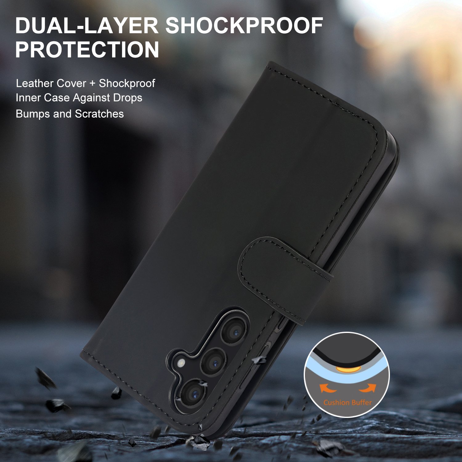 For Samsung S23 S24 Ultra Eco-friendly GRS Recycle Sustainable Vegan Leather Flip Wallet Mobile Phone Case With Card Holder