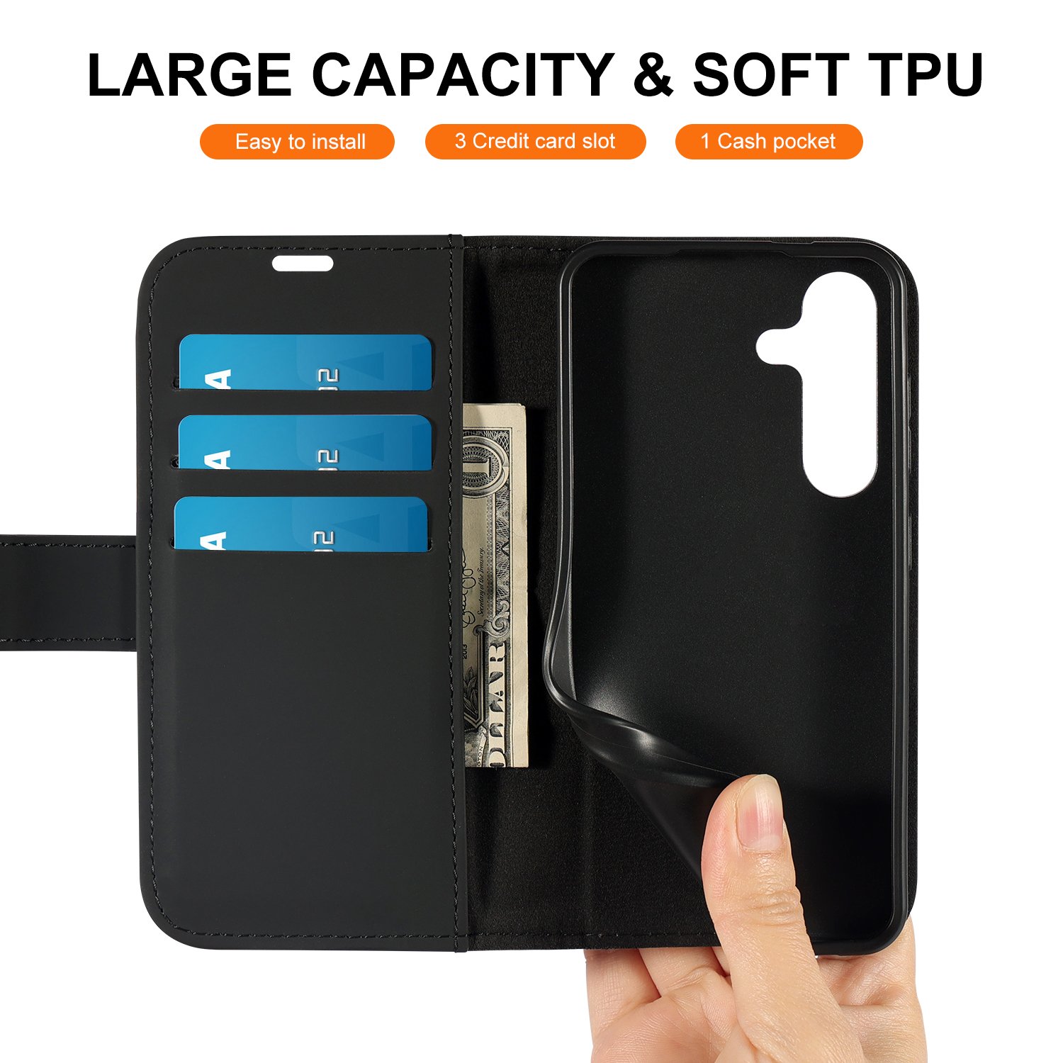 For Samsung S23 S24 Ultra Eco-friendly GRS Recycle Sustainable Vegan Leather Flip Wallet Mobile Phone Case With Card Holder