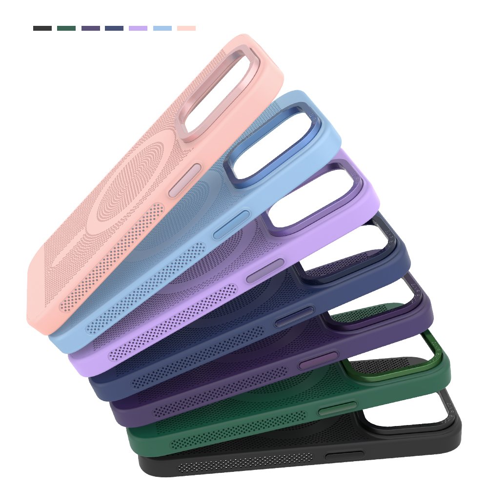 Full PC Wireless Charging Metal Lens Metal Frame Breathable Mobile Phone Case For IPhone 14 pro