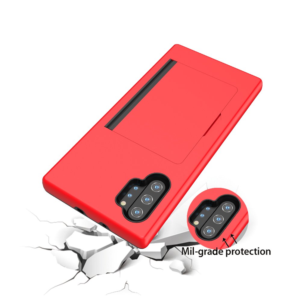 Shockproof hot sale card slot tpu soft mobile phone case for Samsung Galaxy Note 10 plus 2019 latest design PC rugged shell