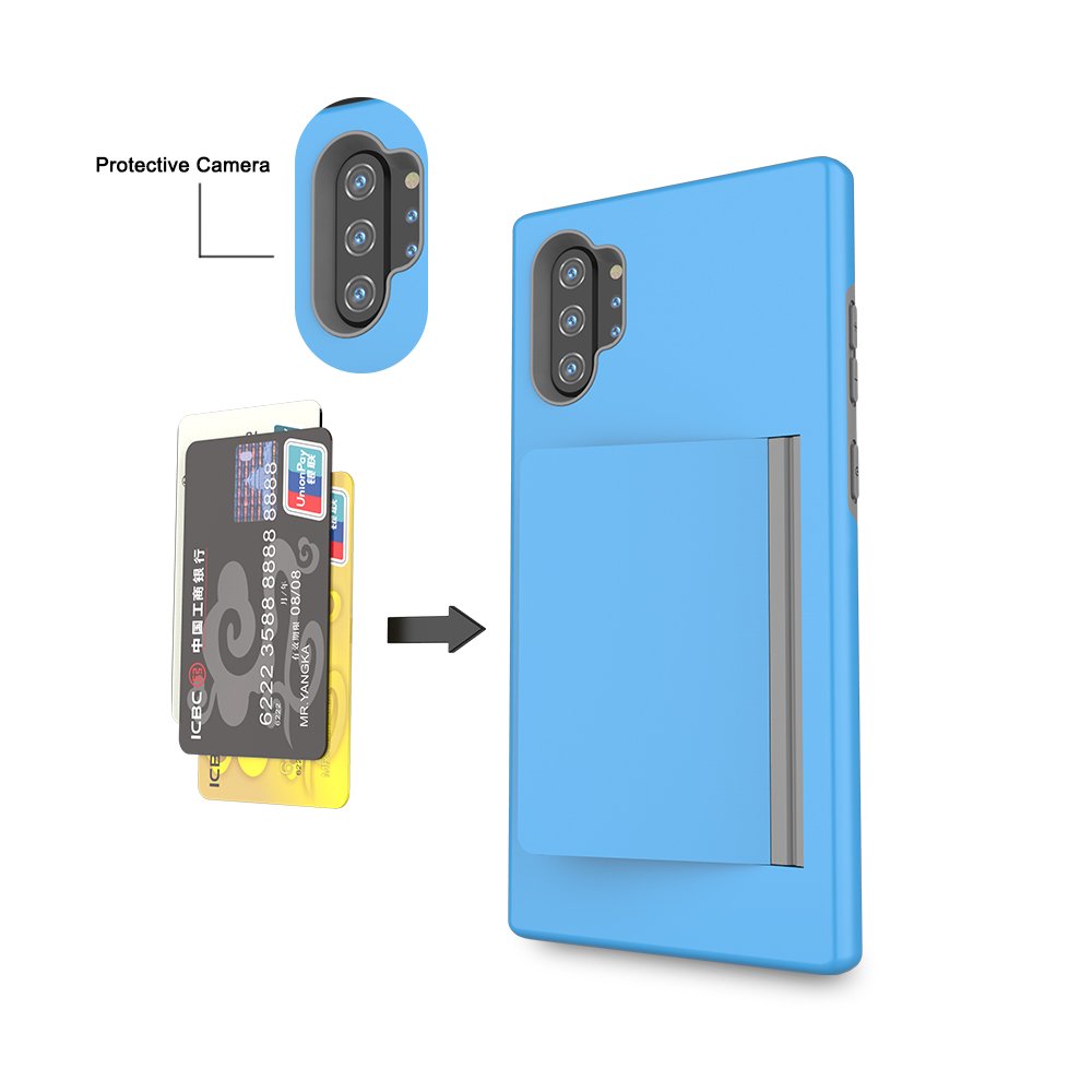 Shockproof hot sale card slot tpu soft mobile phone case for Samsung Galaxy Note 10 plus 2019 latest design PC rugged shell