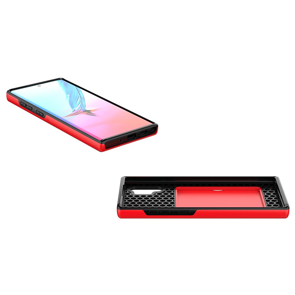 Shockproof hot sale card slot tpu soft mobile phone case for Samsung Galaxy Note 10 plus 2019 latest design PC rugged shell