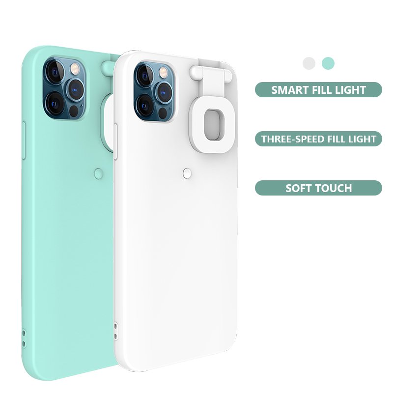 For Iphone 11 12 13 Fill Light Cover Phone Photo Led Mobile Phone Case With Selfie Light for apple phone