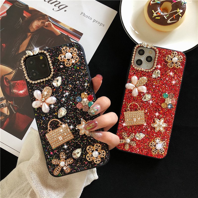 Luxury Women Rhinestone Phone Case For iPhone 13 11 Pro MAX X XS MAX XR 6S 7 8 Plus Case TPU Mobile Phone Case