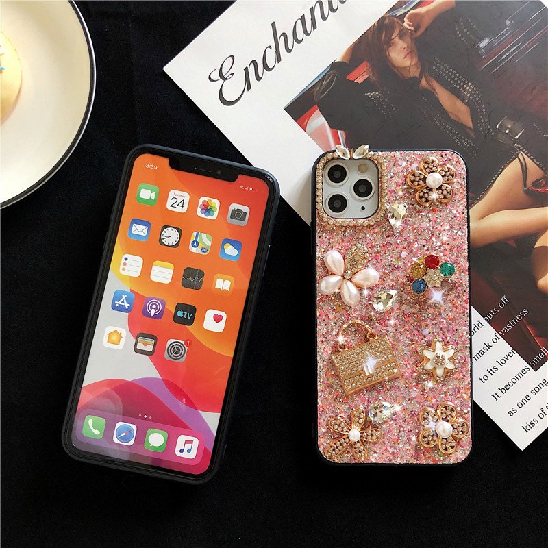 Luxury Women Rhinestone Phone Case For iPhone 13 11 Pro MAX X XS MAX XR 6S 7 8 Plus Case TPU Mobile Phone Case
