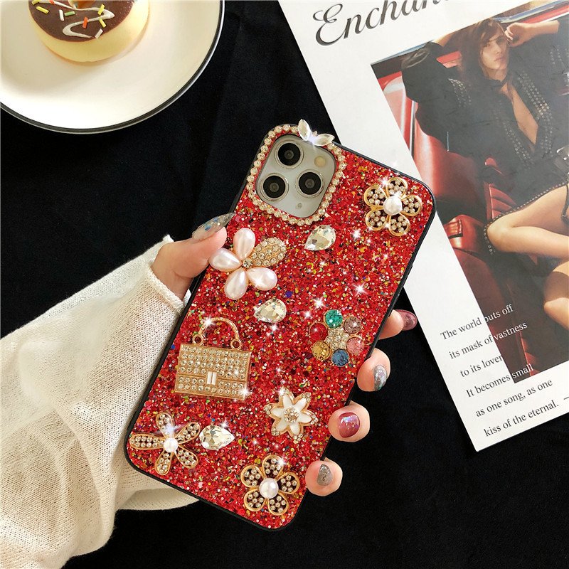Luxury Women Rhinestone Phone Case For iPhone 13 11 Pro MAX X XS MAX XR 6S 7 8 Plus Case TPU Mobile Phone Case
