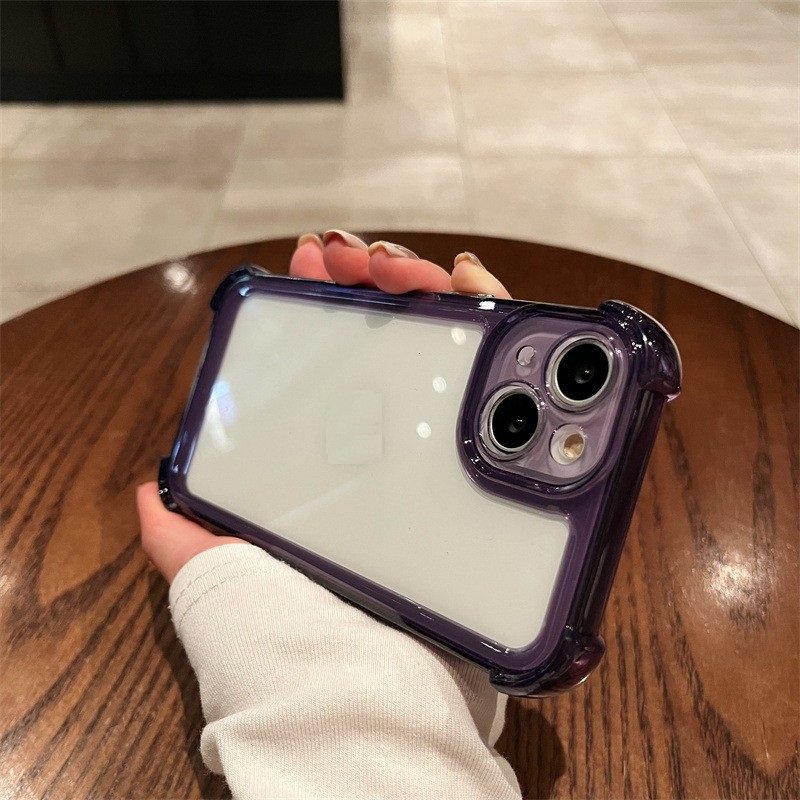 Airbag Acrylic Case For iPhone 16 15 Pro max Space mobile phone Hard TPU+PC Transparent Shockproof Cover 12 mini 13 11 14 Pro