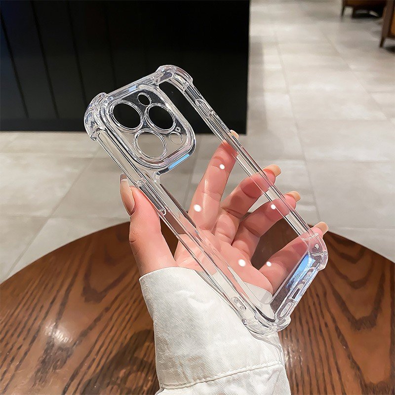 Airbag Acrylic Case For iPhone 16 15 Pro max Space mobile phone Hard TPU+PC Transparent Shockproof Cover 12 mini 13 11 14 Pro