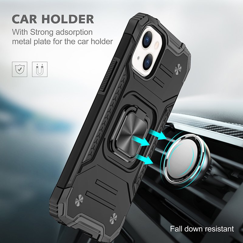 Funda celular anti-fall car phone case for iPhone11 12 13 14 15 promax 16 plus back cover with kickstand phone protective case