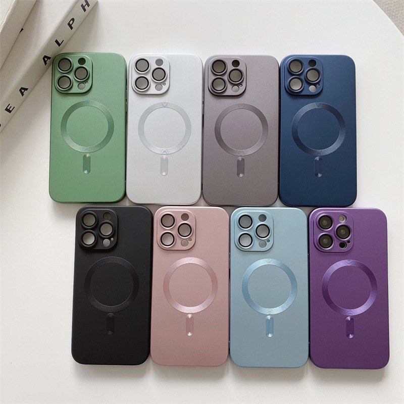 Antiman Metallic paint electroplating magnetic attraction for iphone 14 lens film Soft Shell case for iphone 15 12promax xxsmax