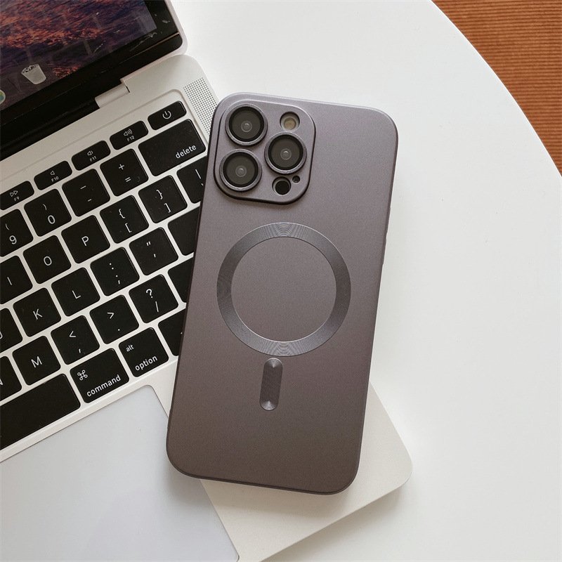 Antiman Metallic paint electroplating magnetic attraction for iphone 14 lens film Soft Shell case for iphone 15 12promax xxsmax