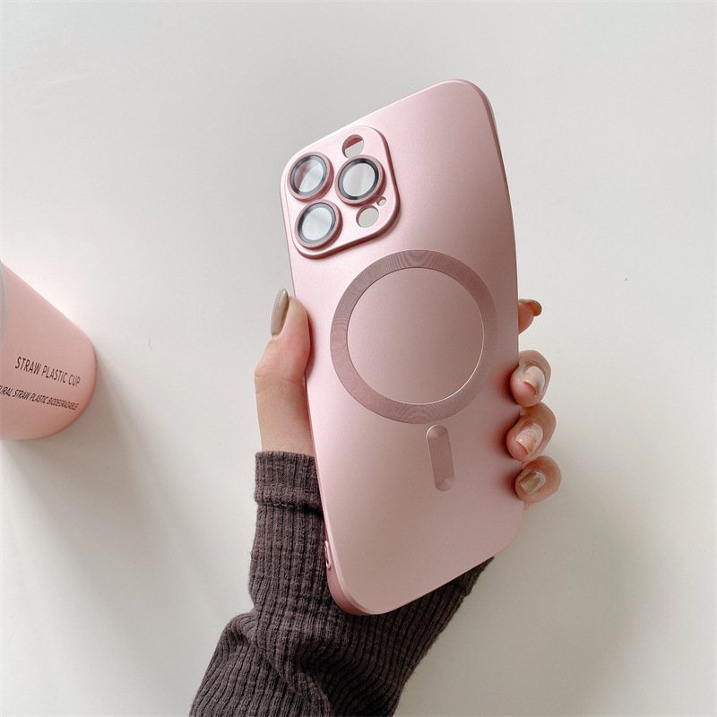 Antiman Metallic paint electroplating magnetic attraction for iphone 14 lens film Soft Shell case for iphone 15 12promax xxsmax