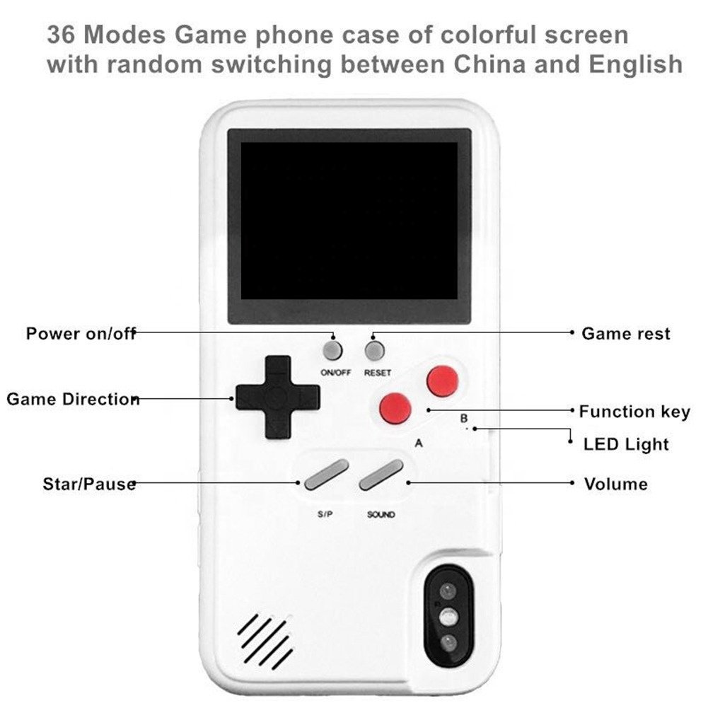 New Creative Cell Phone Case Playable Case with Built-in 36 Classic Game Phone Case