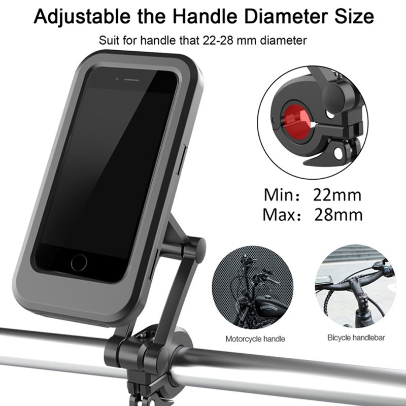 New Image Bicycle Motorcycle Phone Holder Case Bike Phone Bag for Mobile Smartphone Stand Support Scooter Cover Touch Screen